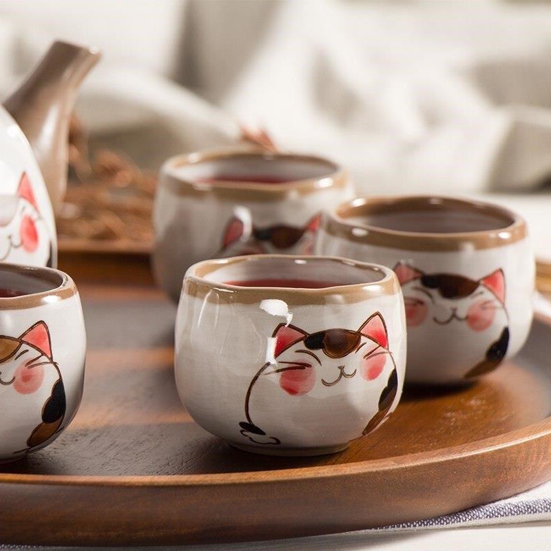 Tutor Bloody Inspect Set de ceai Eramic, din porțelan, pentru băuturi pentru pisici, ceainic cu  filtru (4 căni + 1 ceainic) Ambalaj cutie cadou / Seturi de ceaiuri / Seara  Calduroasa