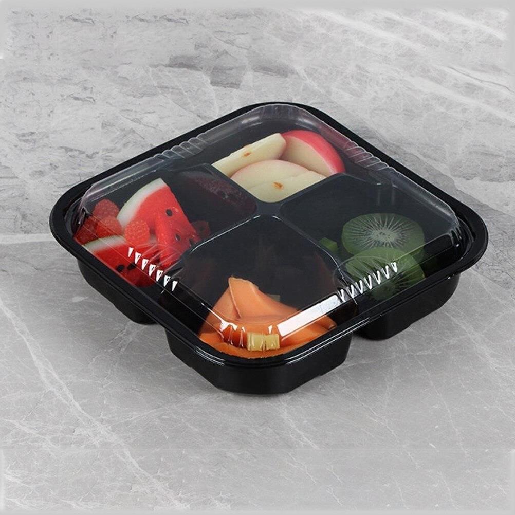 Cutie de plastic unică folosință 5 buc pentru cutii de a cu capac Cutie portabilă pentru fructe recipiente pentru mâncare la pachet pentru deserturi / Recipiente pentru alimente